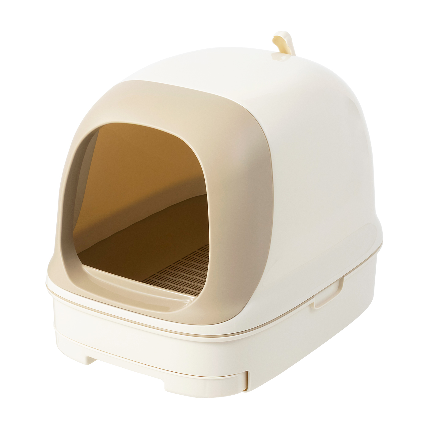 猫トイレ ドーム型 46x44x46cm 大型 猫用トイレ本体 横から フルカバー おしゃれ 猫用 トイレ 飛び散り防止 丸洗い可能 軽量 | 猫トイレ 大型 ドームタイプ 猫用トイレ本体 ワイドサイズ