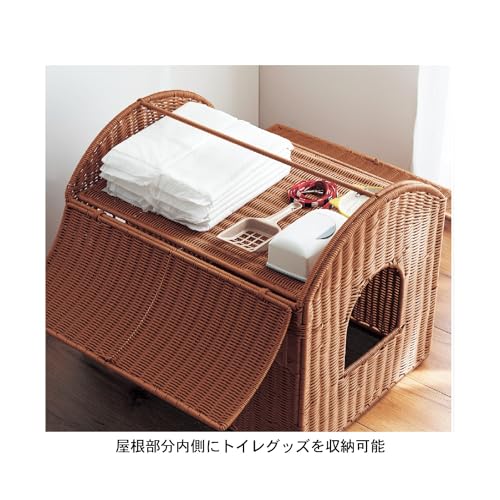 洗えるラタン調の猫トイレカバー 5