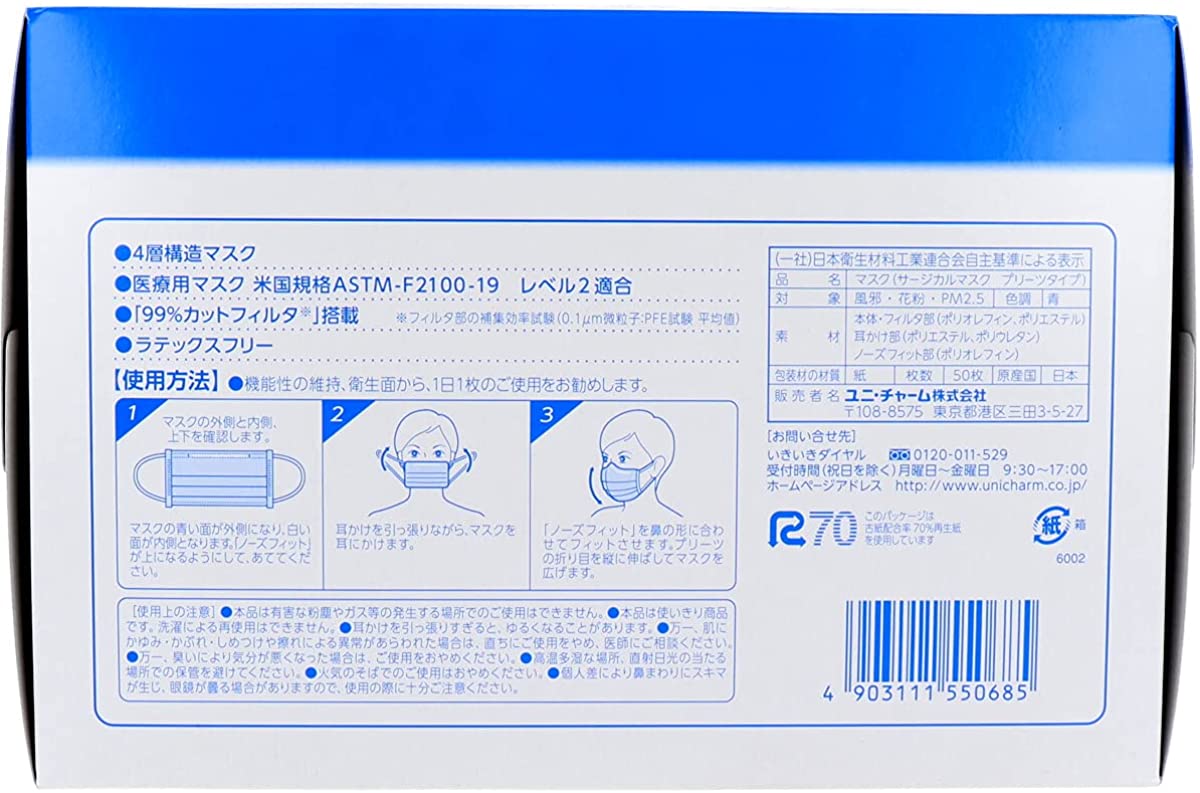 サージカルマスク プリーツタイプ 3
