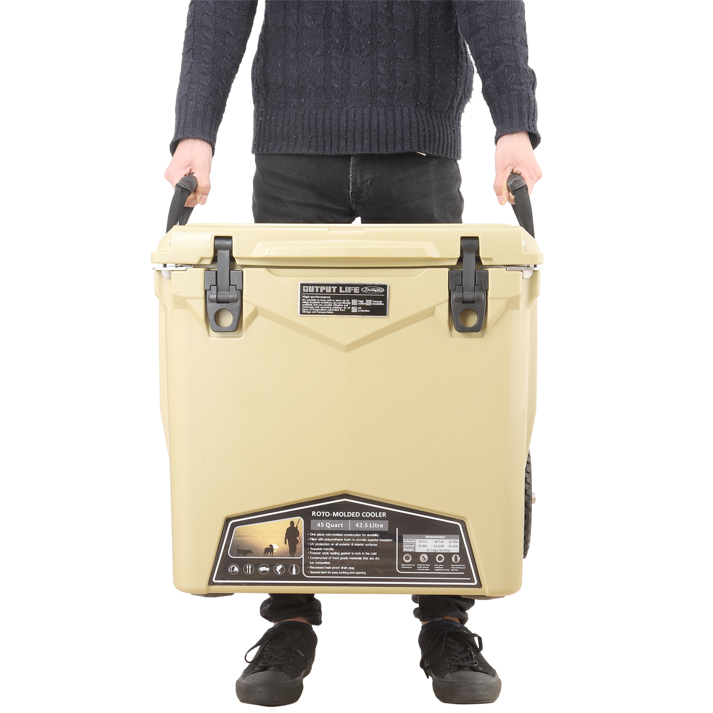 ICELAND クーラーボックス ホイール付き 45QT 15