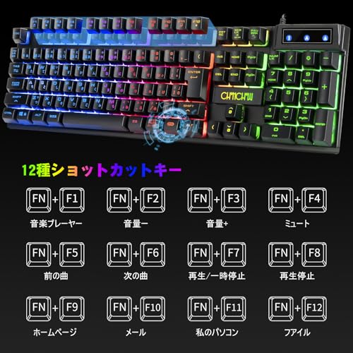  ゲーミングキーボードマウスセット  2