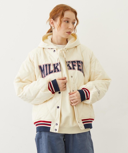 SATIN LOGO PATCH QUILTED JACKET 1