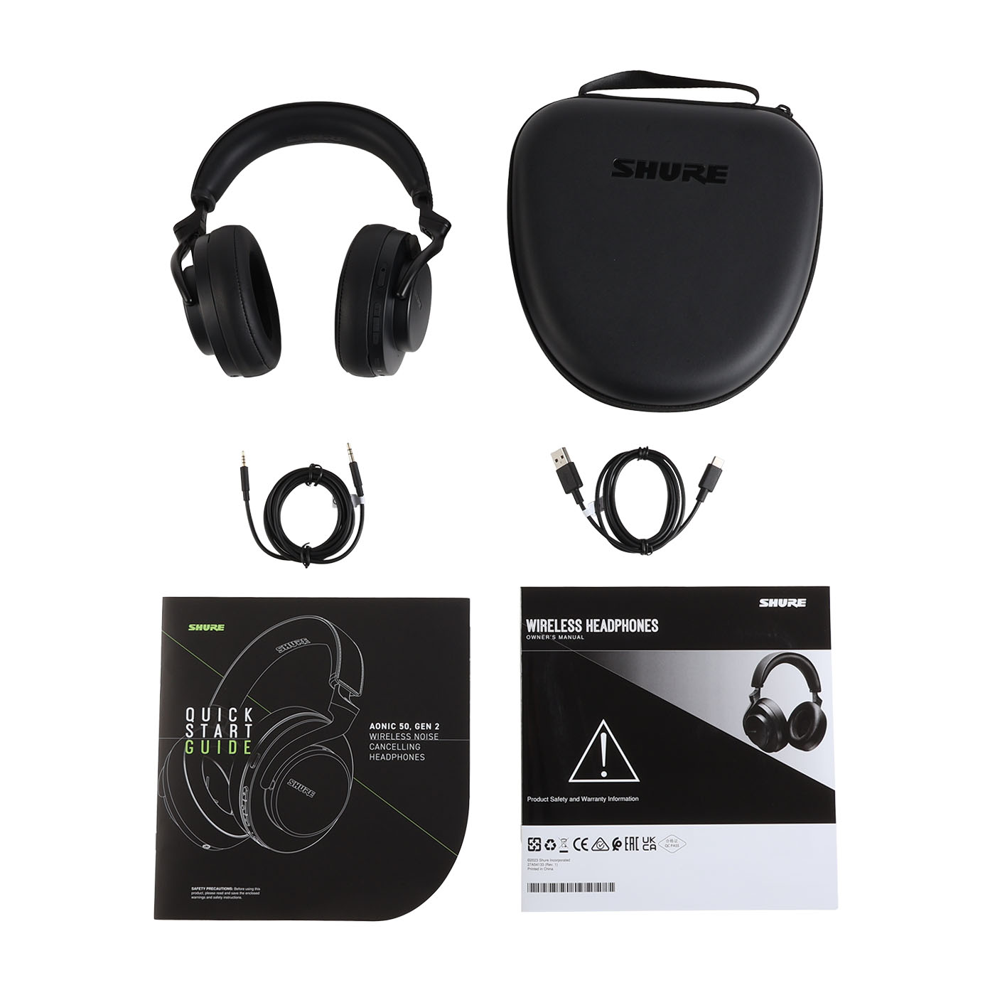 ヘッドホン SHURE AONIC 50 Gen2 Shure AONIC 50 Gen 2 Wireless Over-Ear ANC Headphones SBH50G2-BK