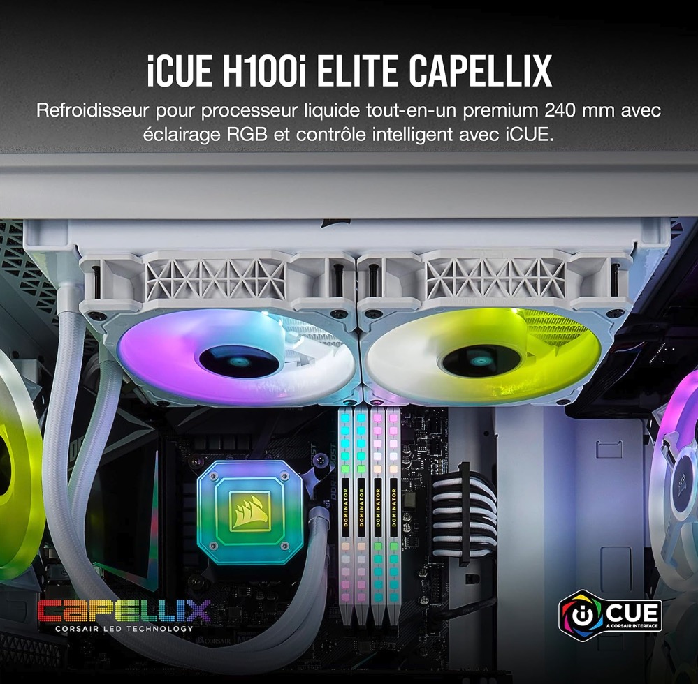 iCUE H100i ELITE CAPELLIX 水冷式 CPU クーラー 3