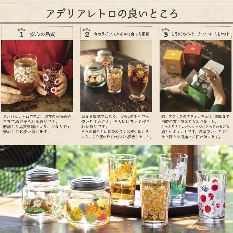アデリアレトロ 台付きグラス 8