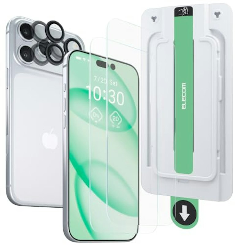 iPhone 18 Pro 画面+カメラレンズガラスフィルム 2セット 1
