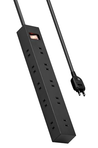 一括スイッチ付き上面5口+側面5口タップ2.0m 1