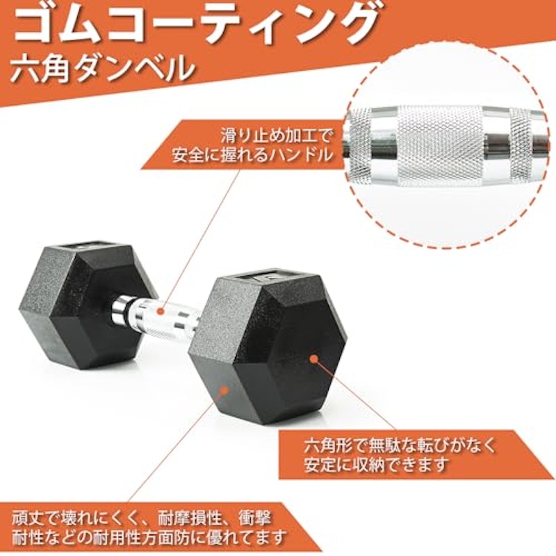 PVC製六角型ヘックスダンベル 2
