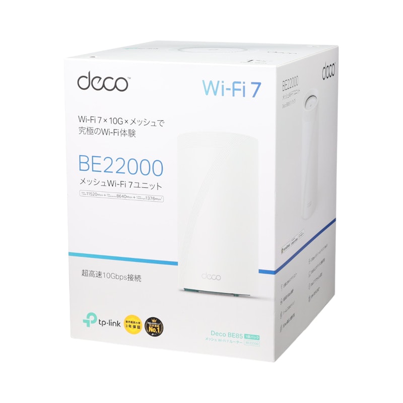 TP-Link BE22000 トライバンドメッシュWi-Fi 7ルーター Deco BE85を TP-Link BE22000 トライバンドメッシュWi-Fi 7ルーター Deco BE85を
