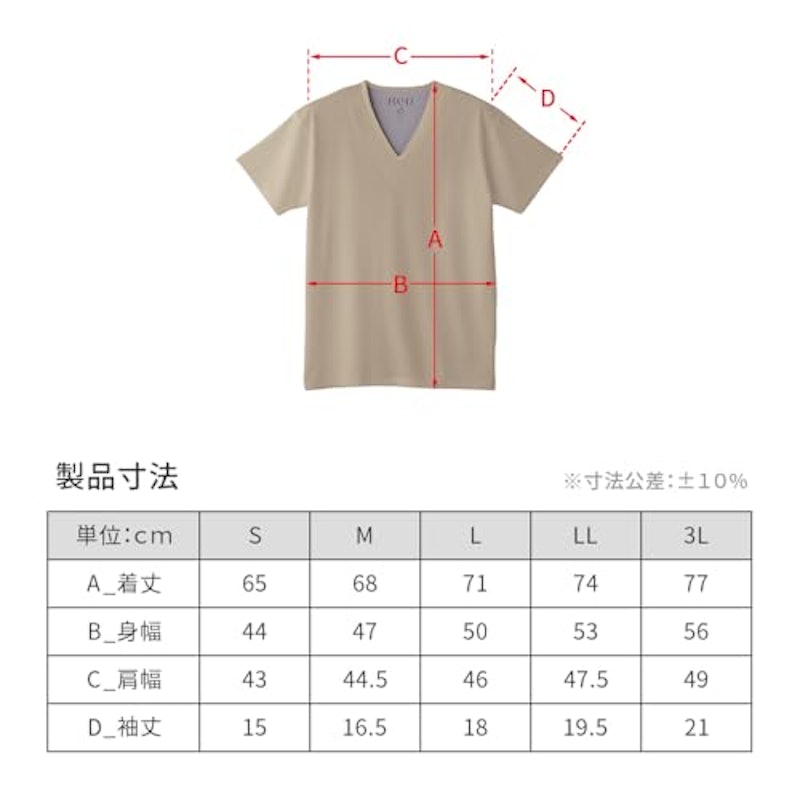 Vネックインナー半袖 3