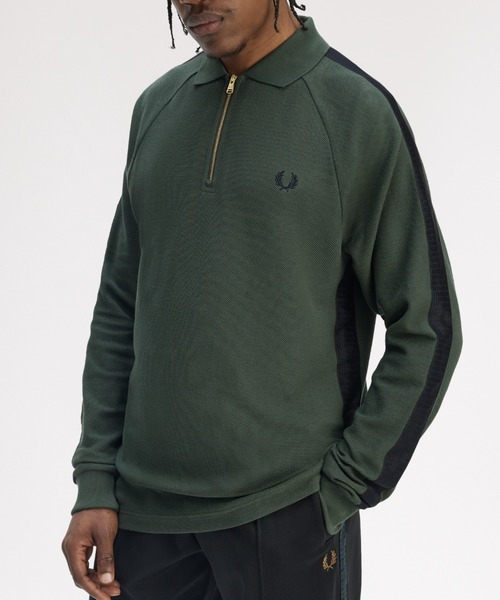 Dash Taped Zip Neck Polo Shirt 1