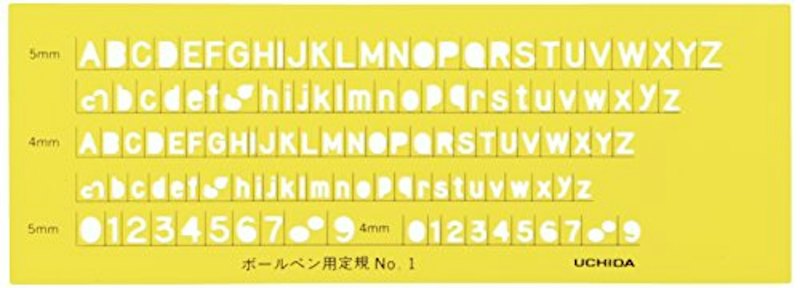 テンプレート 英字数字定規ボールペン用 No.1 1