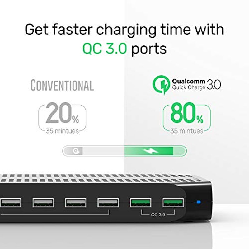 10ポートUSB充電ステーションQC3.0付き 4