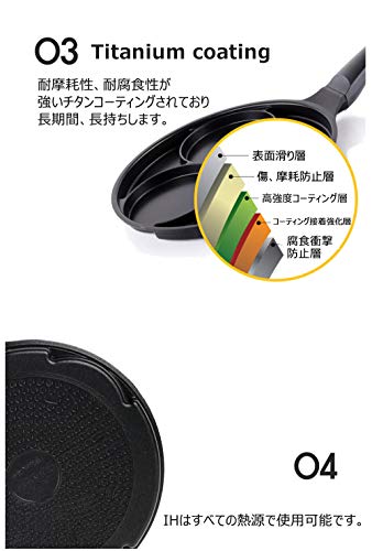 3つ穴 円形 マルチ多用途 フライパン 4