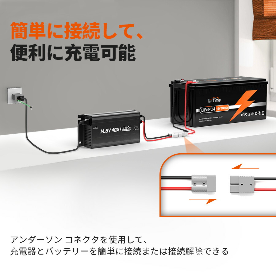 LiTime 12V 40A バッテリー充電器 3
