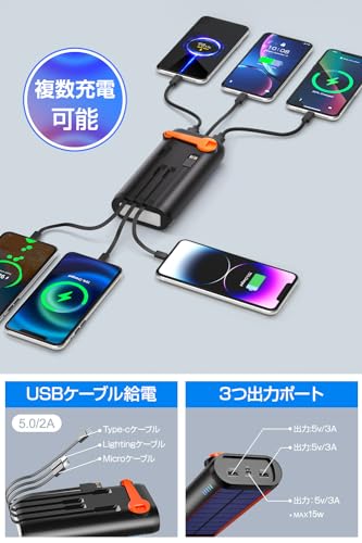 ソーラー充電式モバイルバッテリー 3