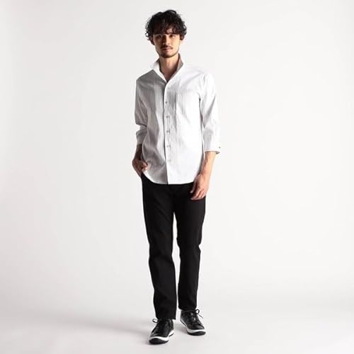 NICOLE CLUB FOR MEN リバーシブルドビー 7分袖スタンドカラーシャツ 3