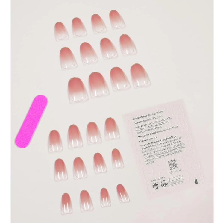 ♡ワンポイントフレンチ♡ ネイルチップ ハンドメイド - ネイルチップ 