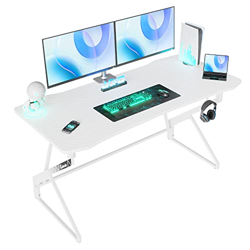 パソコンデスク　ゲーミングデスク　白色 Amazon | ゲーミングデスク「メーカー一年保証」幅80cm 100cm