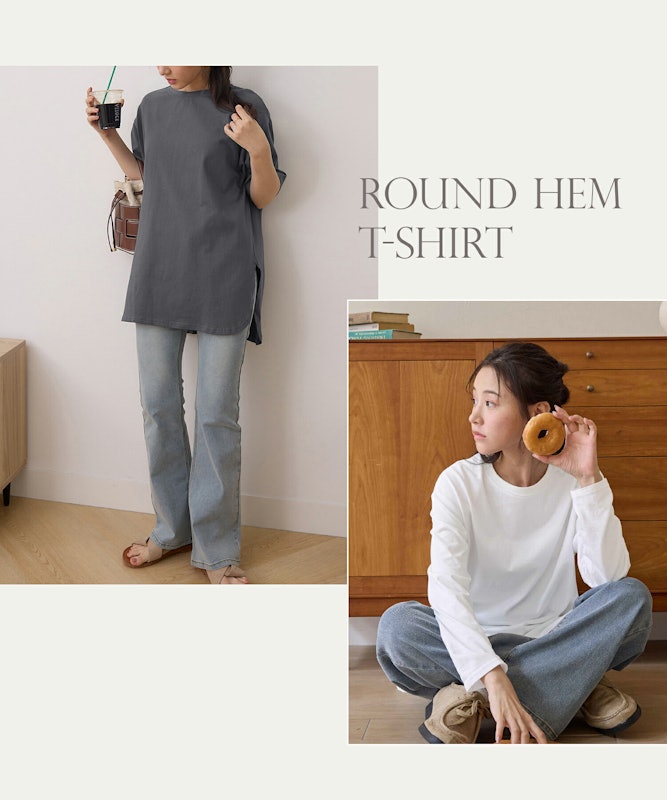 ラウンドヘムオーバーサイズTシャツ 3