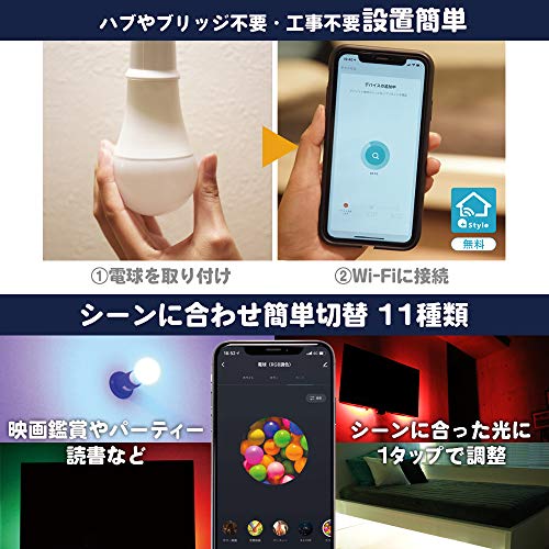 +Style スマートLED電球（RGB調色） 5