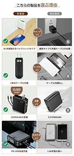 ACプラグ内蔵モバイルバッテリー 3