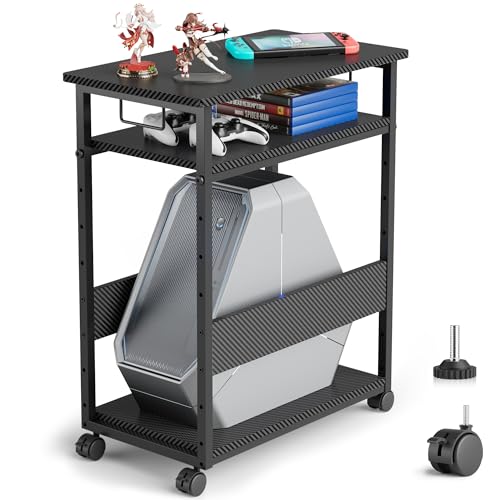 サイドワゴン デスク下 収納 CPU パソコンラック キャスター付き 高さ調整 サイドワゴン デスク下 収納 パソコンラック パソコンワゴン