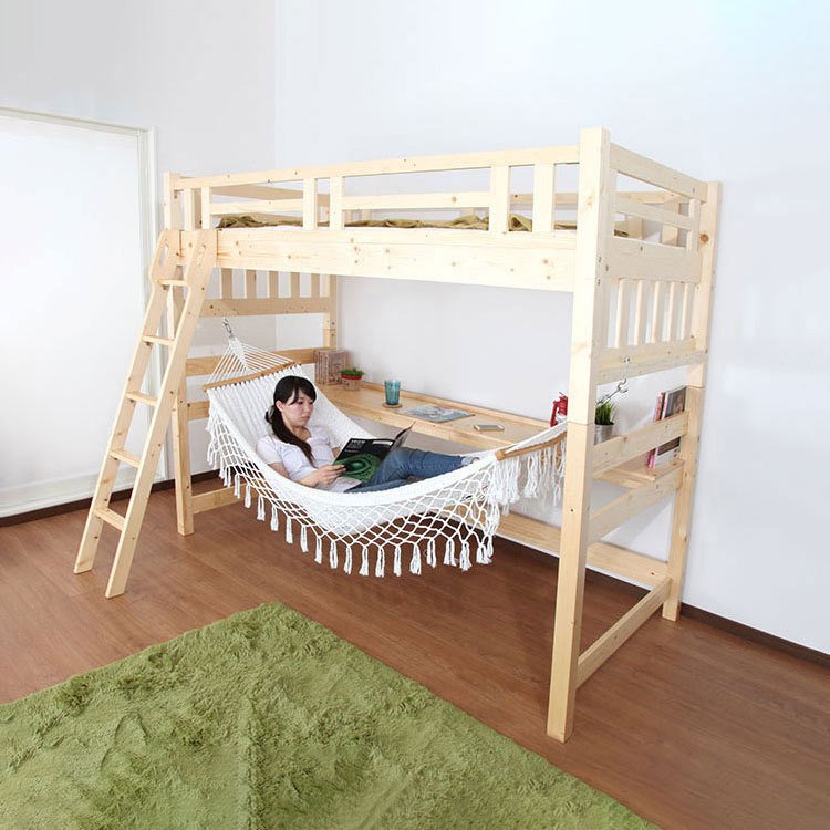 即納在庫あナチュラル色　カントリー調　２段ベッド2段ベッド 木製 シングル 二段ベッド シンプル すのこ 子供部屋 キッズ家具 ベット 北欧風　LEDラ 二段ベッド