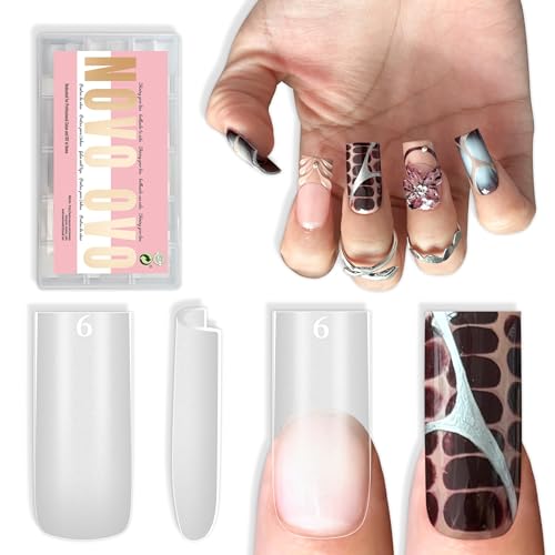 Medium Sharp Square Clear Nail Tips 1