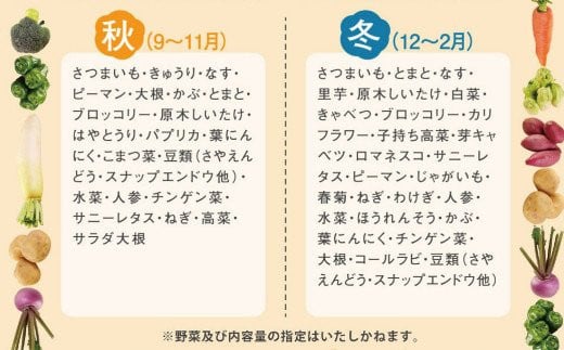 季節のお野菜詰め合わせセット 定期便 春夏秋冬年4回 4