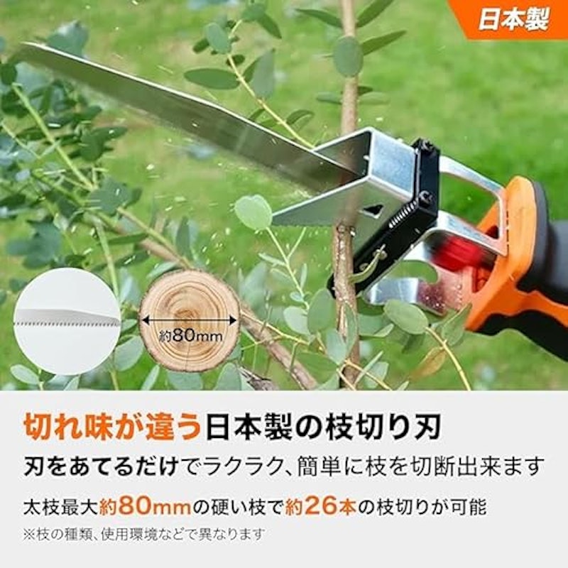 充電式 高枝ガーデンポールソー 2