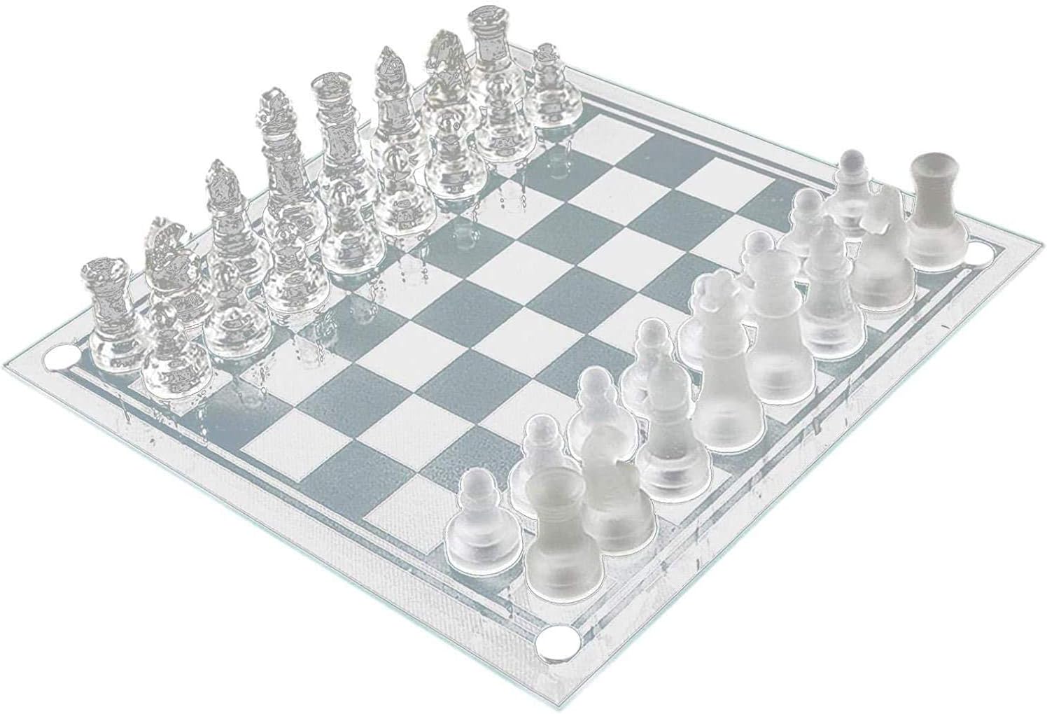 ガラス製チェス駒　キング欠けあり　h4