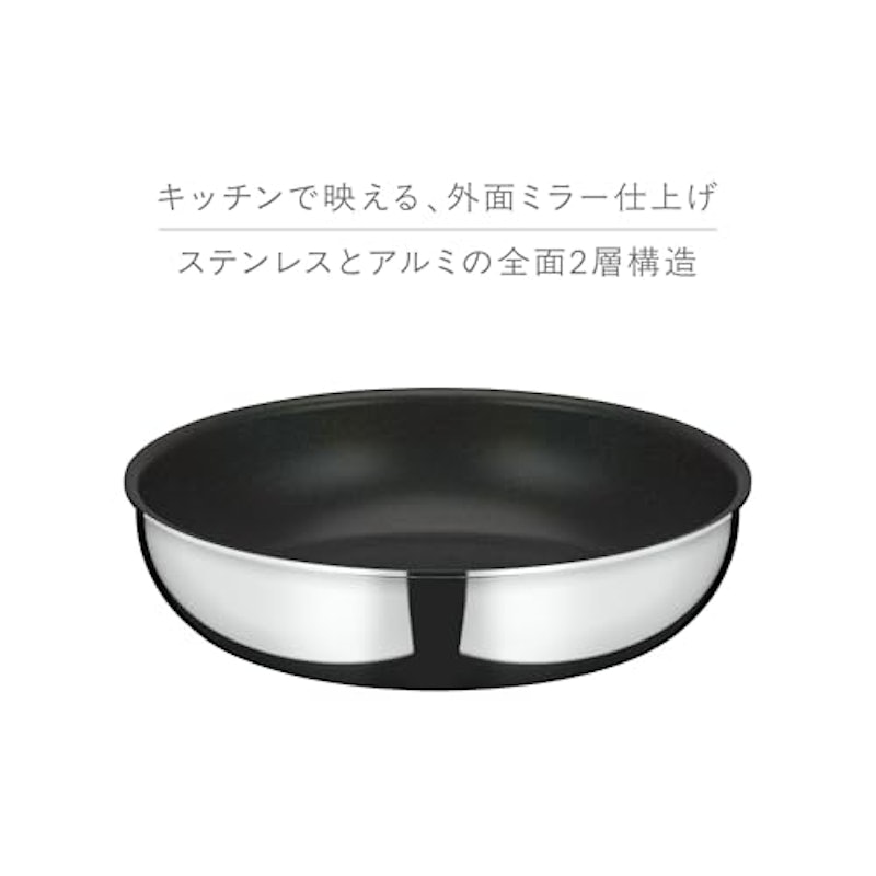 取っ手のとれるフライパン ステンレスS 2