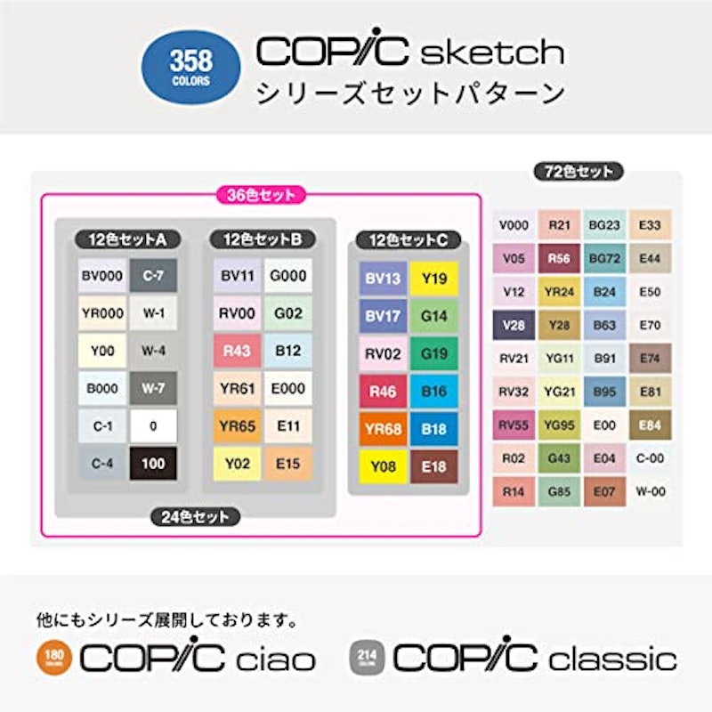 コピックスケッチ ベーシック36色セット 4