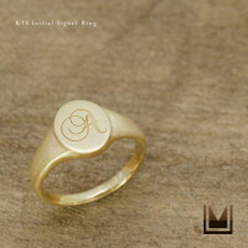 K18 Initial Signet Ring 2