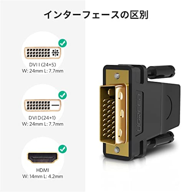 HDMI DVI 変換アダプタ オス-メス 4