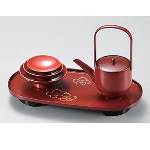 越前漆器　溜 飛花 木製姫小判屠蘇器 お屠蘇セット 屠蘇器 漆器 本漆 溜 飛花 姫小判屠蘇器