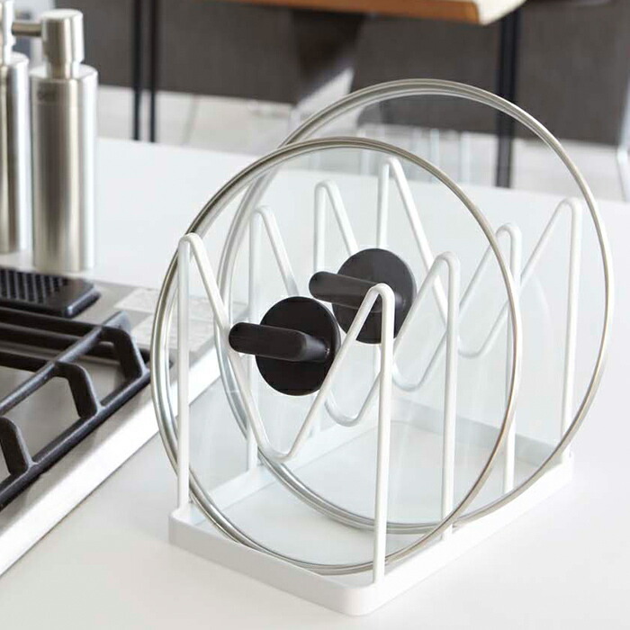 Jomoto 鍋蓋オーガナイザー 6段 鍋&フライパン蓋ホルダー オーガナイザー キャビネットや壁/ドア用 キッチン収納 ドリル不要 接着剤取り付け 鍋蓋スタンド 鍋蓋ホルダー 鍋ふたスタンド 鍋ふたホルダー