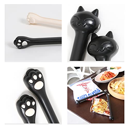袋止めクリップ ブラック×ホワイト 黒猫 4