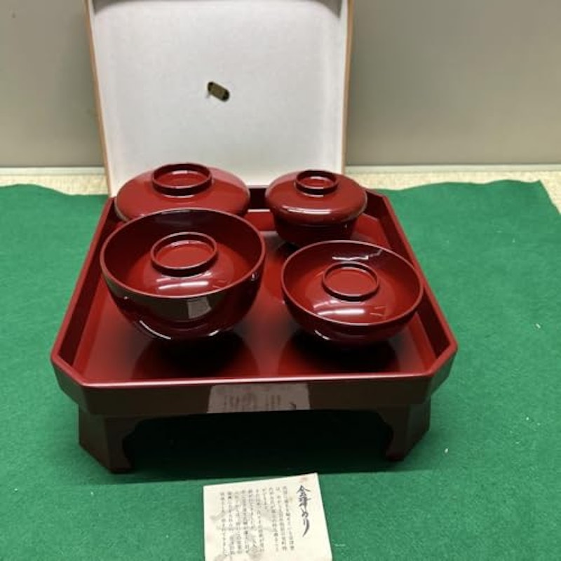 会津塗漆器 お食い初め用4点セット 1