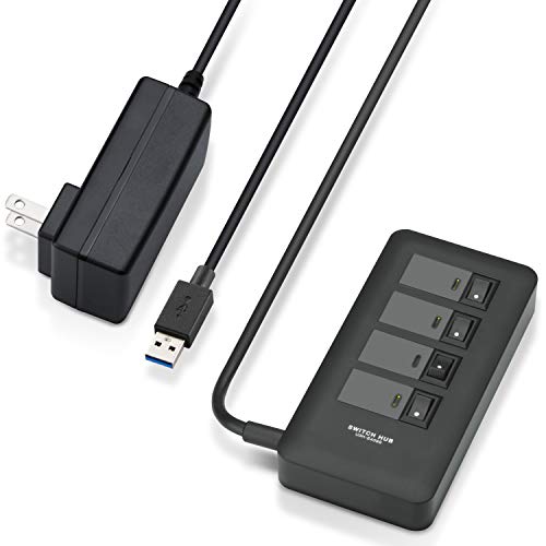 個別スイッチ付き4ポートUSBハブ 1