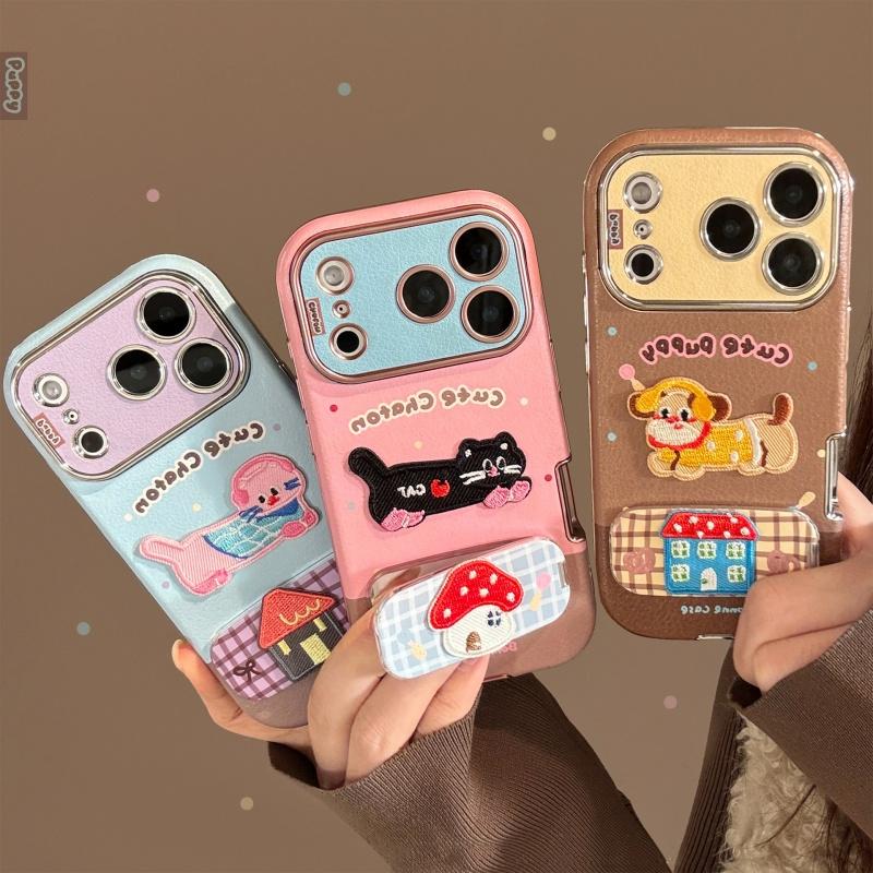 アップリケ風 子犬 子猫 スマホケース 1