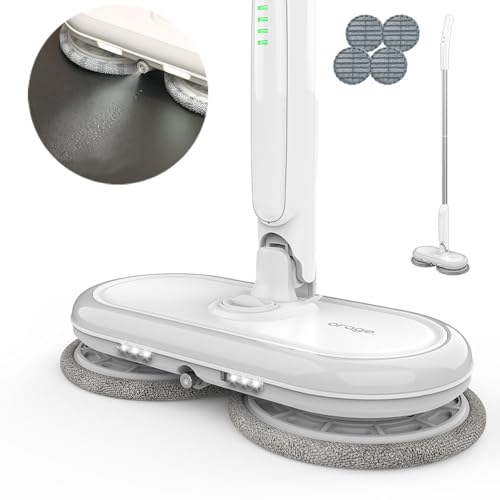 コードレス電動モップ 回転式 乾湿両用 スプレー付き 長さ調節可能