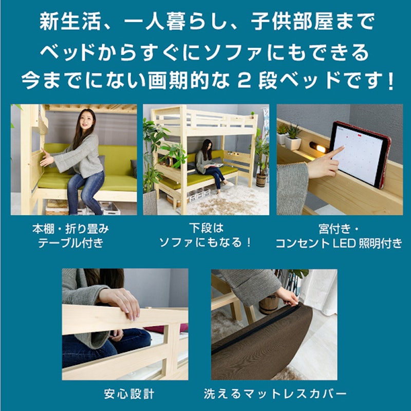 パームマット1枚付 ソファベッド 2