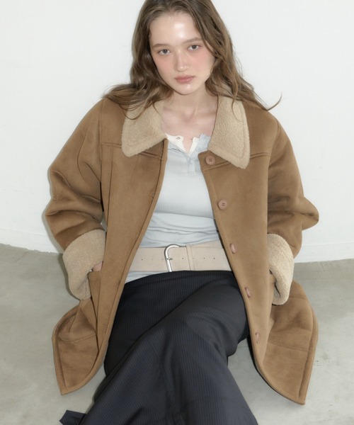 adjustable sleeve mouton coat 1