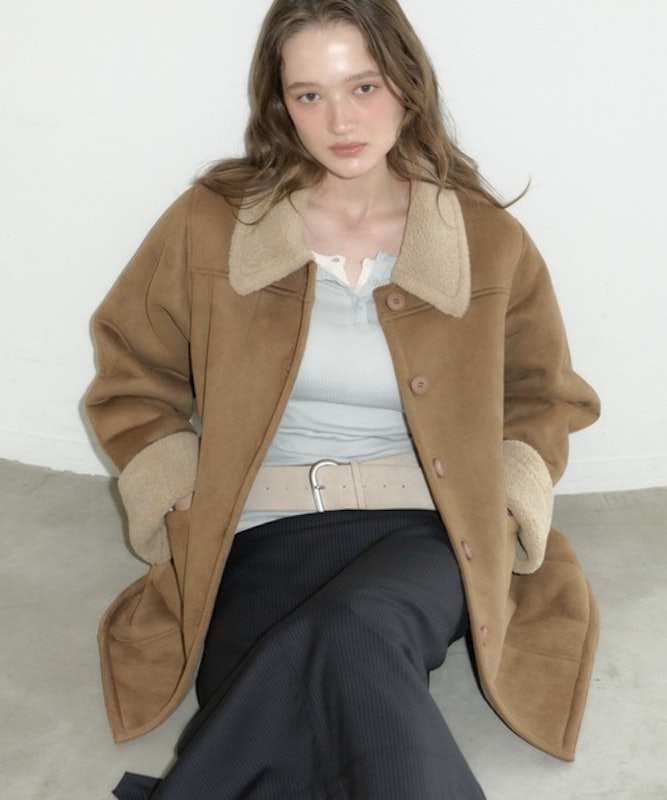 adjustable sleeve mouton coat 1