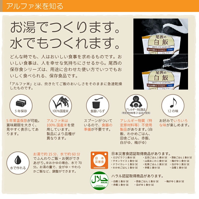 アルファ米 12種類 12食セット 5