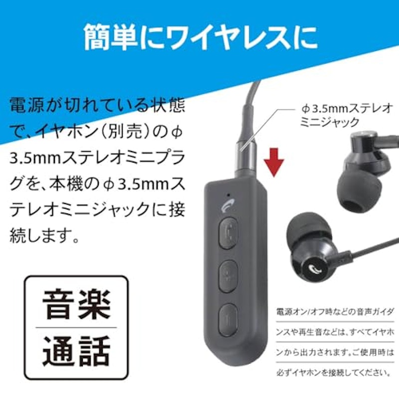 φ3.5mmステレオミニプラグ用ワイヤレスレシーバー 4