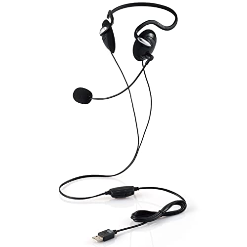 ELECOM HS-FBE01USV USBヘッドセットマイクロフォン 両耳オーバーヘッド 1.8m シルバー