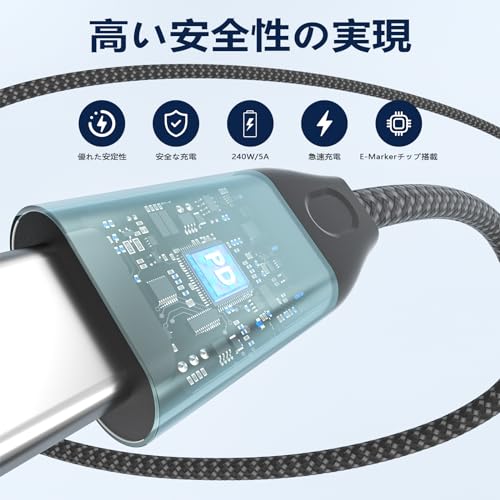 タイプc ケーブル 磁気自動収納 マグネット充電ケーブル 1.5M 2